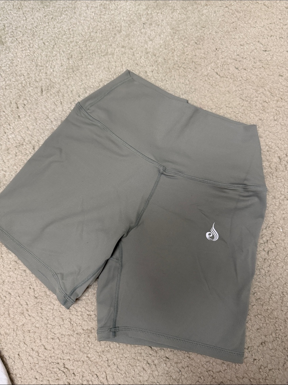 Ryderwear High-Waist Active Bike Shorts in sage green